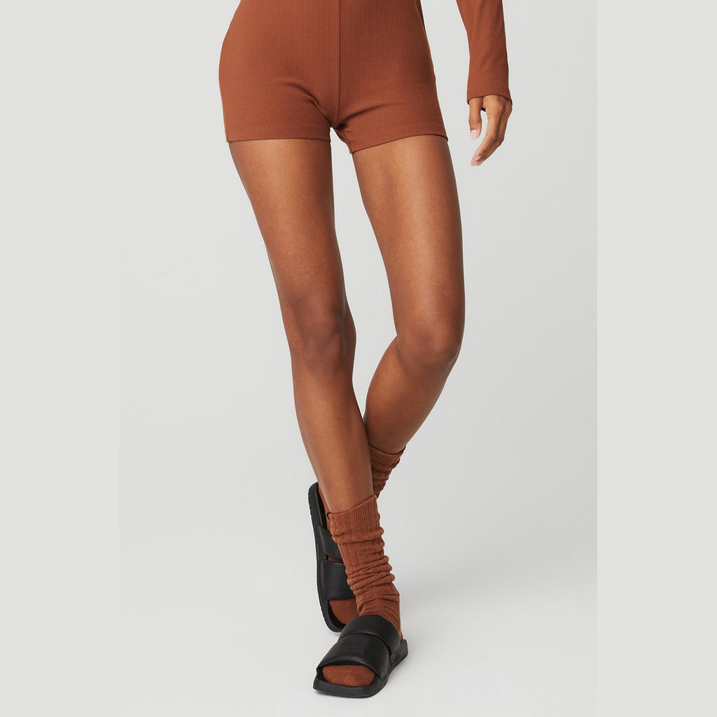 Calcetines Alo Yoga Scrunch Mujer Marrom | TAEN91670