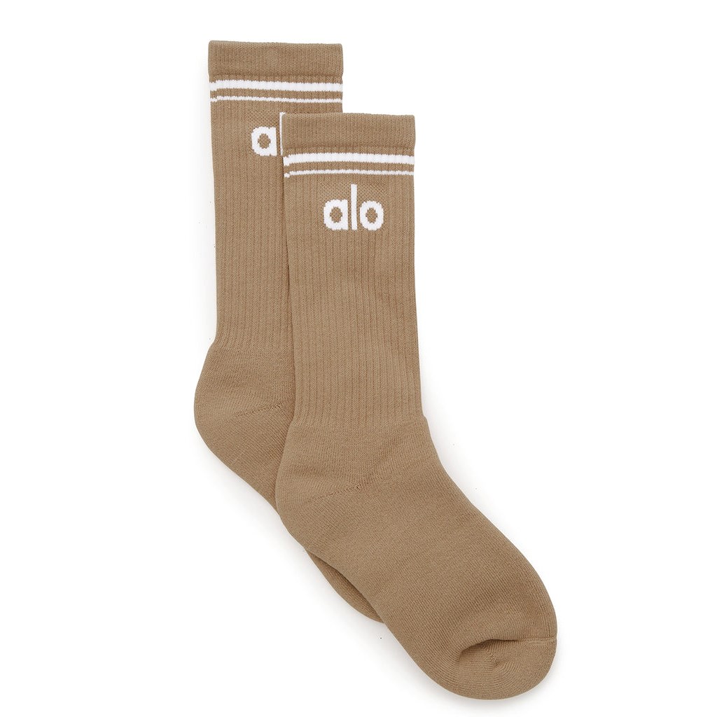 Calcetines Alo Yoga Throwback Mujer Beige | LHQU24137