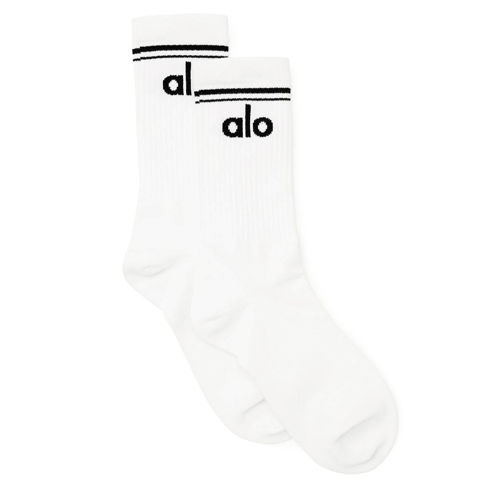 Calcetines Alo Yoga Throwback Mujer Blancos | SVGX16249