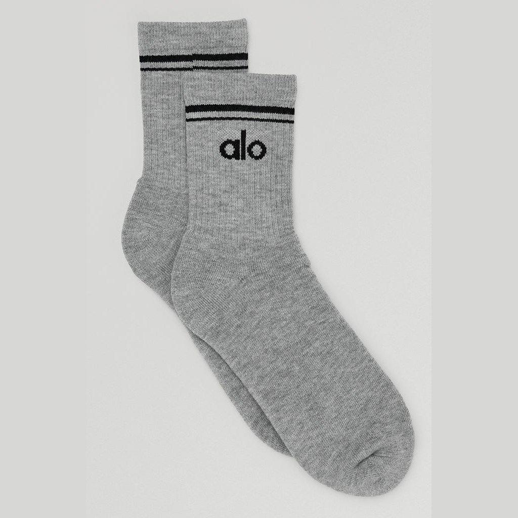 Calcetines Alo Yoga Unisex Half-Crew Throwback Mujer Grises | VZDS92186