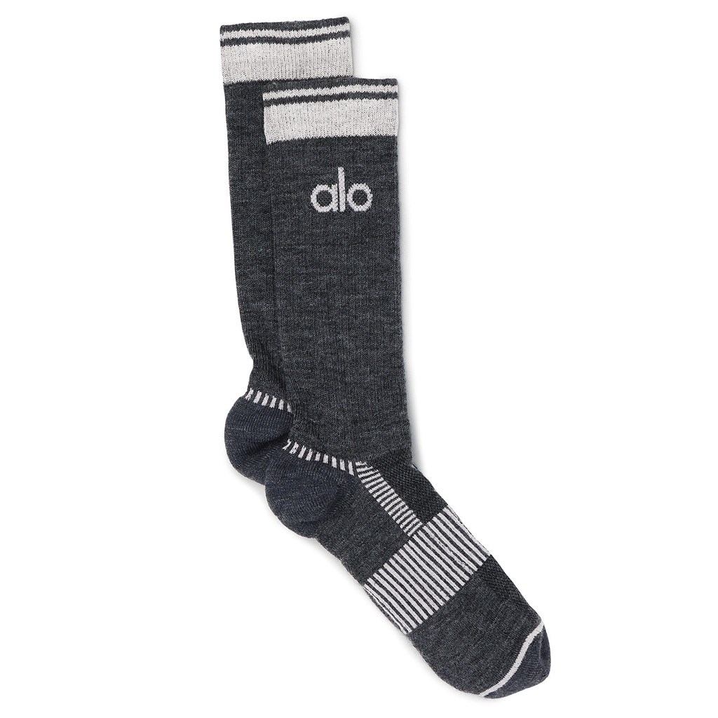 Calcetines Alo Yoga Wool-Tech Crew Mujer Grises | DTKA36412