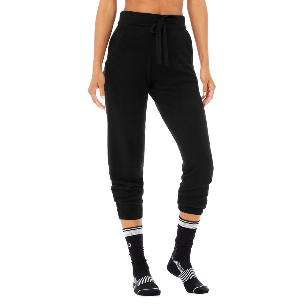 Calcetines Alo Yoga Wool-Tech Crew Mujer Negros | YVWC09713