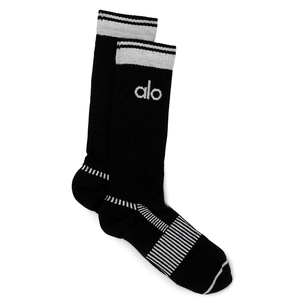 Calcetines Alo Yoga Wool-Tech Crew Mujer Negros | YVWC09713
