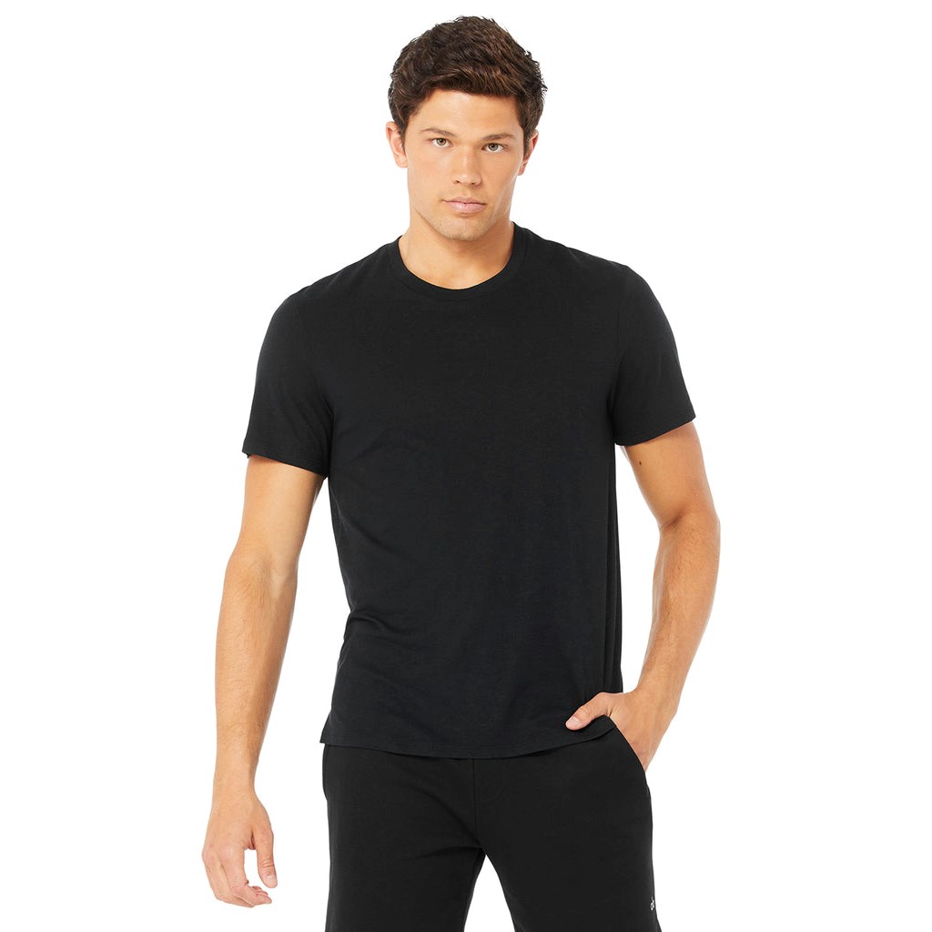 Camiseta Alo Yoga Airwave Corta Sleeves Hombre Negros | MESC76904