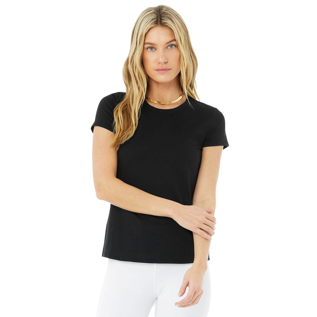 Camiseta Alo Yoga Alosoft Finesse Corta Sleeve Mujer Negros | LIWB15372