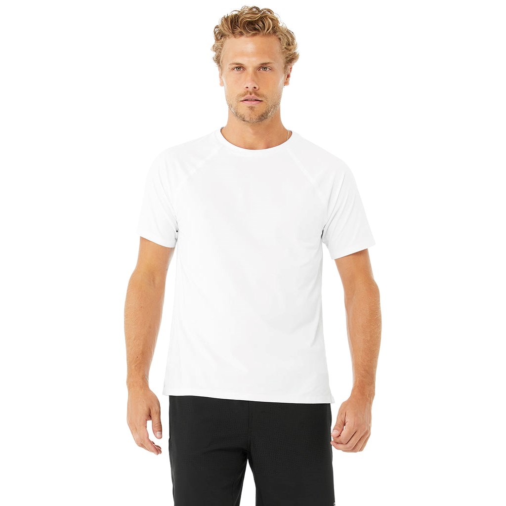 Camiseta Alo Yoga Idol Performance Corta Sleeves Hombre Blancos | VFYU75923