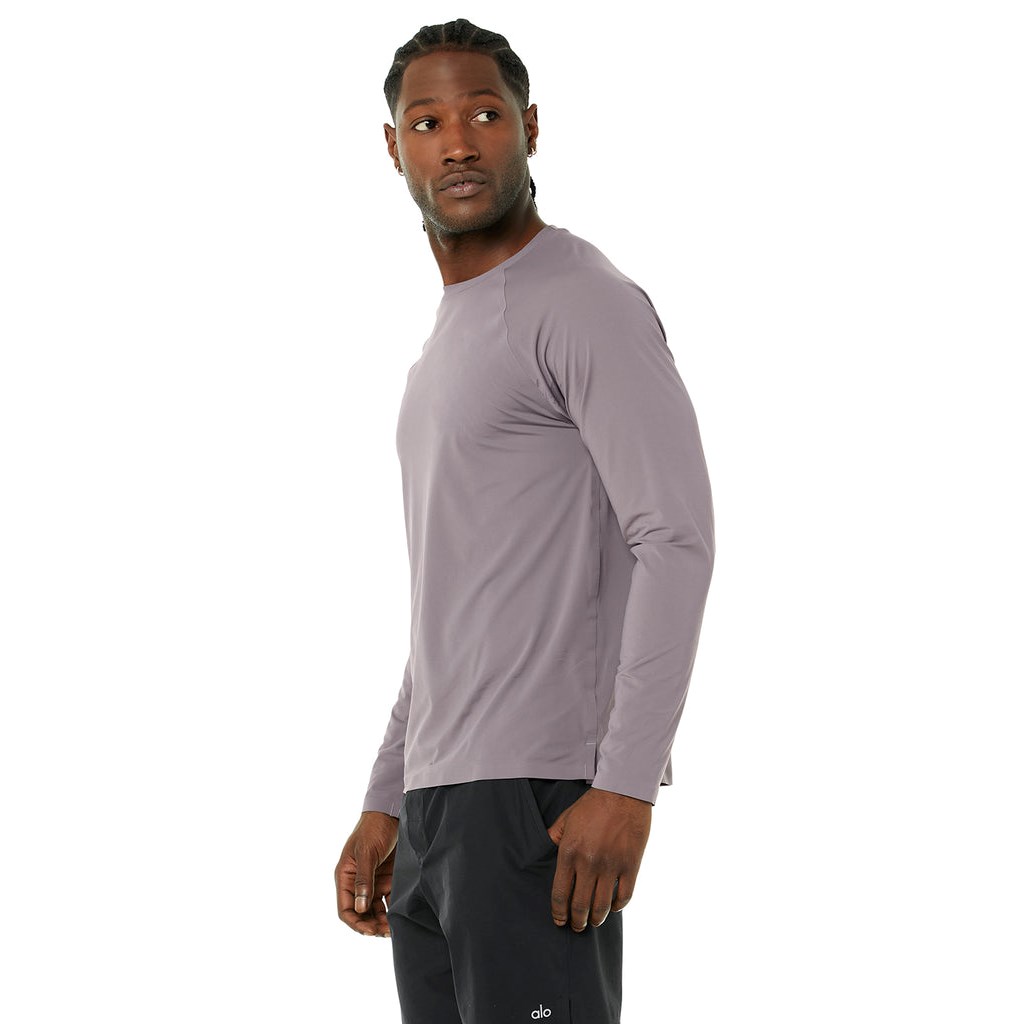 Camiseta Alo Yoga Idol Performance Long Sleeve Hombre Morados | FVKT17062