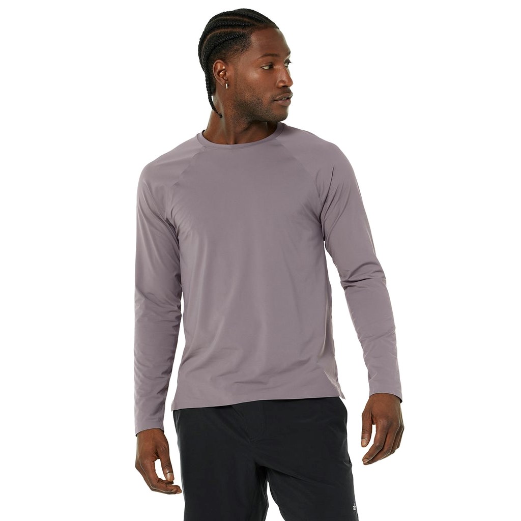 Camiseta Alo Yoga Idol Performance Long Sleeve Hombre Morados | FVKT17062