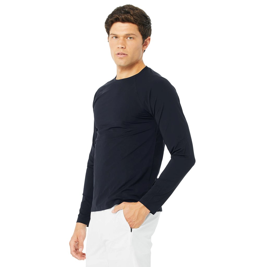 Camiseta Alo Yoga Idol Performance Long Sleeve Hombre Azules | XUDK19832