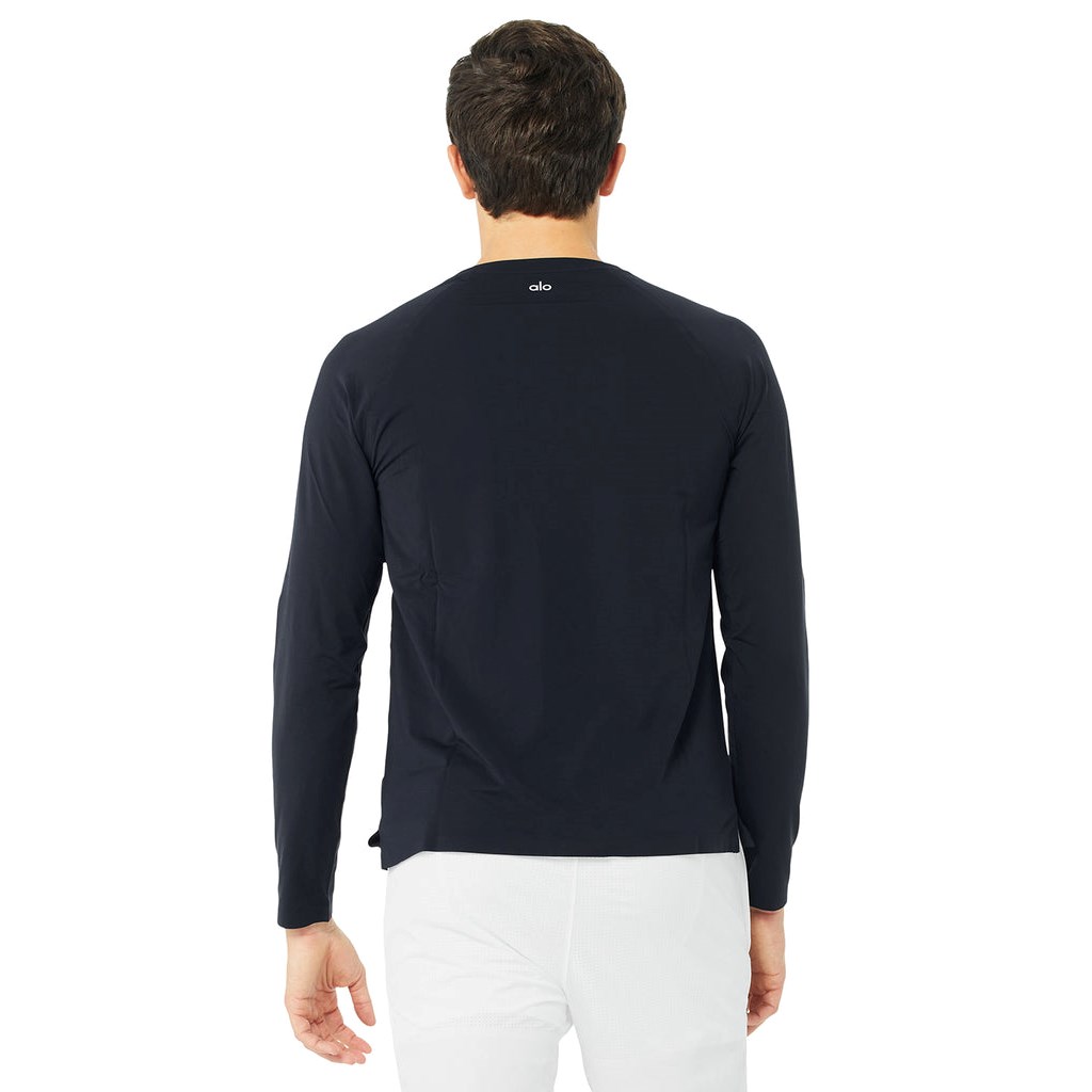 Camiseta Alo Yoga Idol Performance Long Sleeve Hombre Azules | XUDK19832