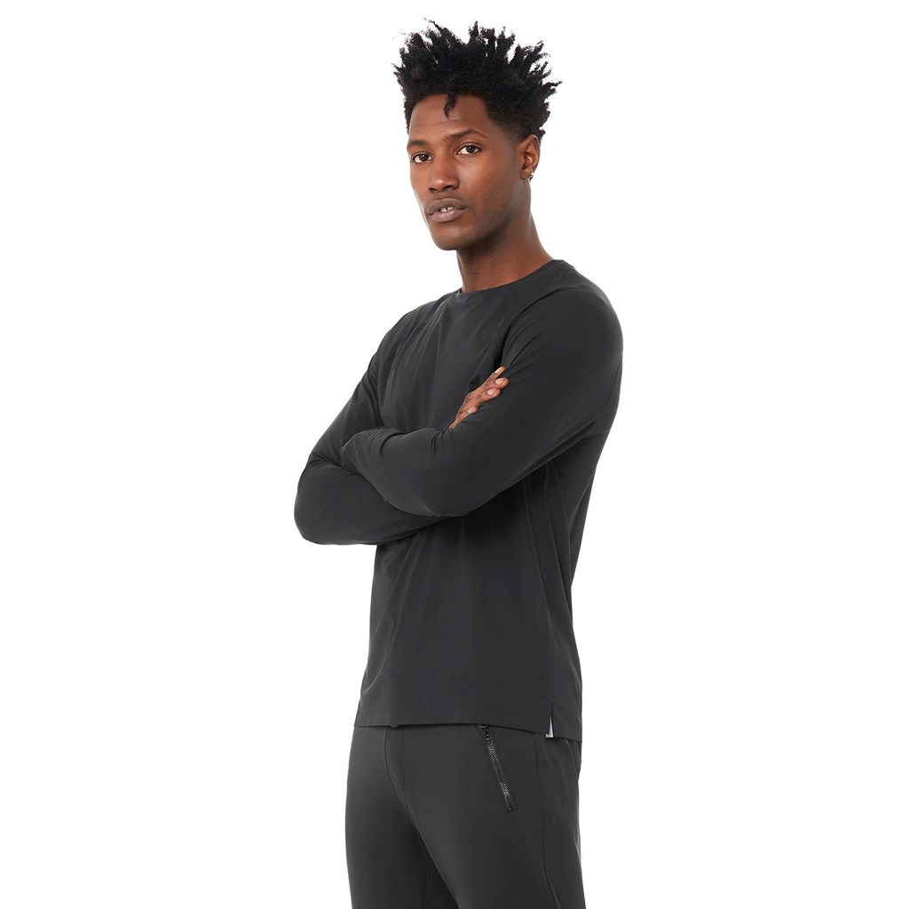 Camiseta Alo Yoga Idol Performance Long Sleeve Hombre Negros | XWMN04852
