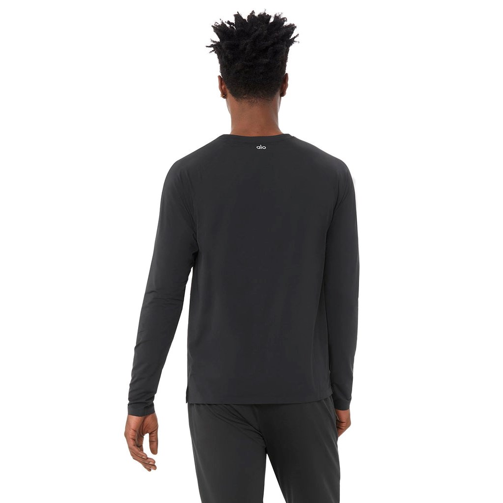 Camiseta Alo Yoga Idol Performance Long Sleeve Hombre Negros | XWMN04852