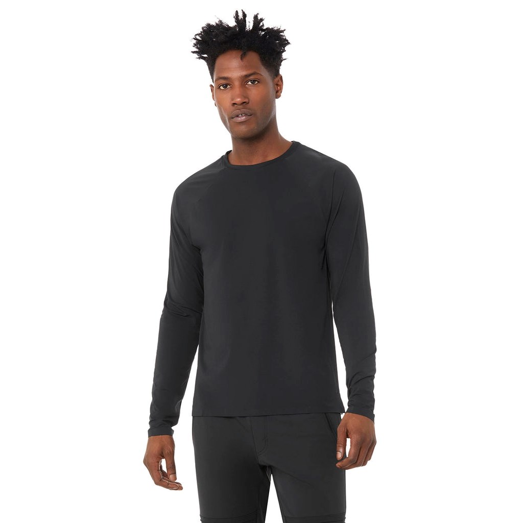 Camiseta Alo Yoga Idol Performance Long Sleeve Hombre Negros | XWMN04852