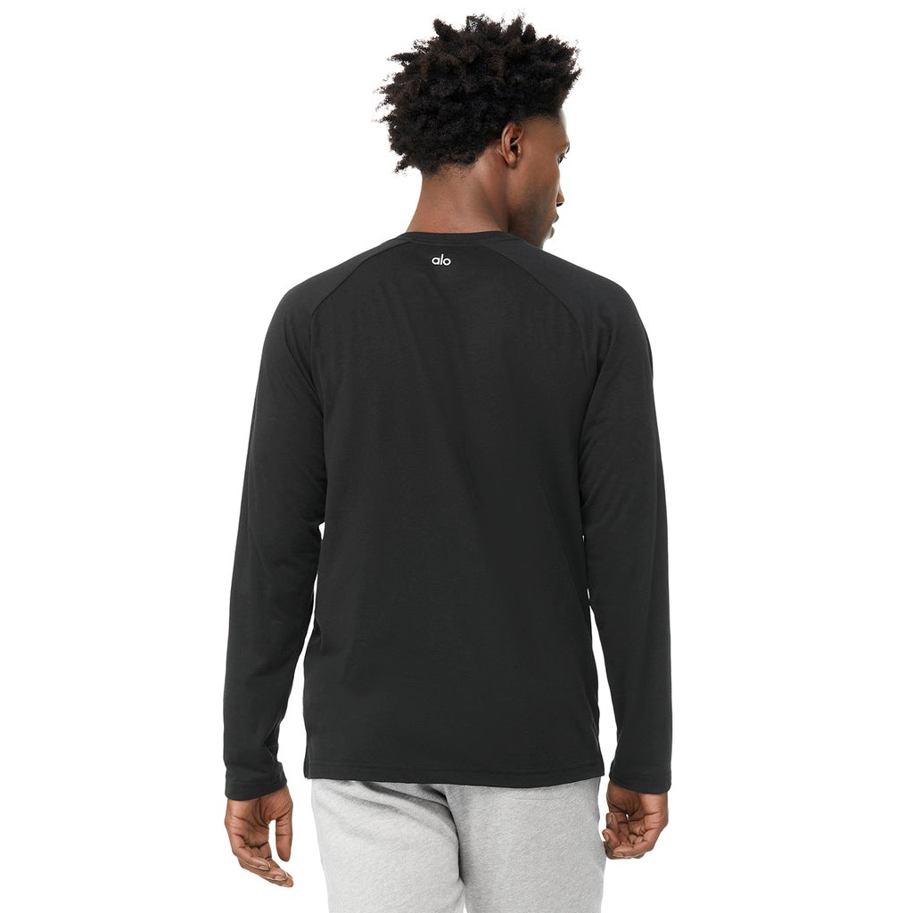 Camiseta Alo Yoga Triumph Long Sleeve Hombre Negros | ASVN92074