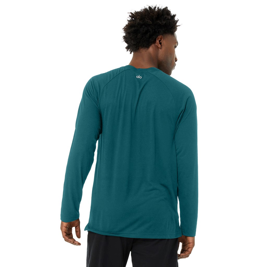 Camiseta Alo Yoga Triumph Long Sleeve Hombre Azules | EXRP42951