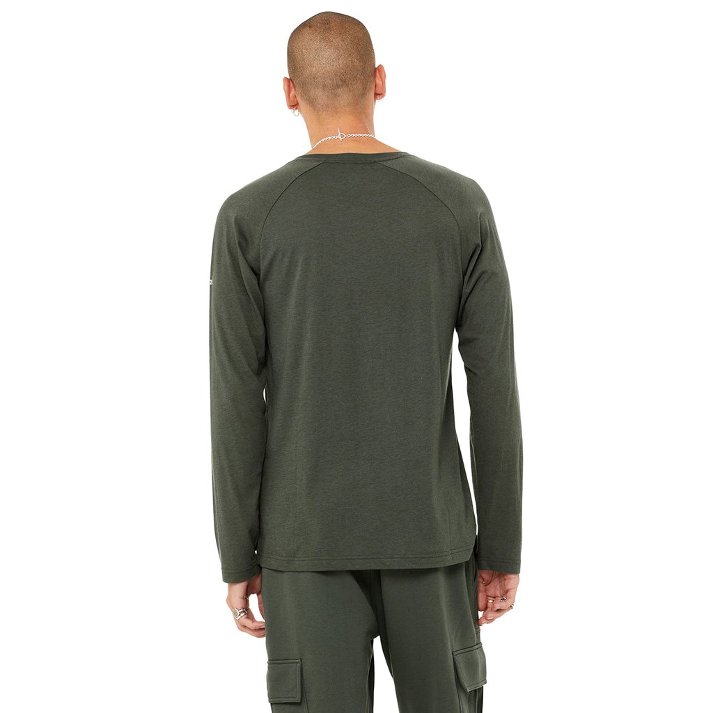 Camiseta Alo Yoga Triumph Long Sleeve Hombre Verdes | JSEM41279