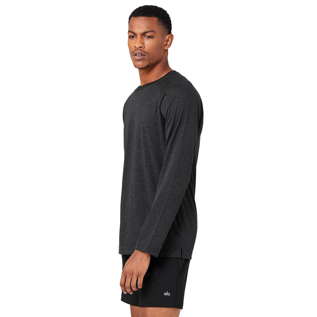Camiseta Alo Yoga Triumph Long Sleeve Hombre Negros | KCIR47051