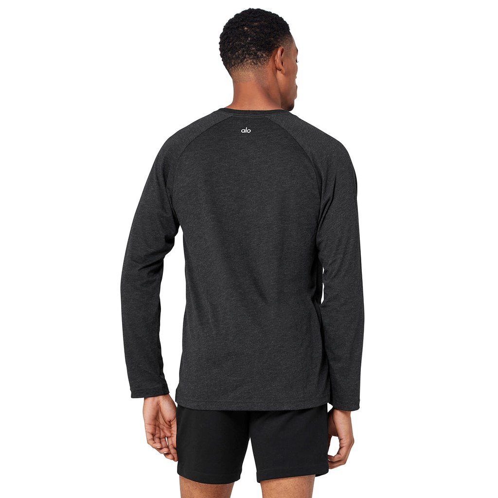 Camiseta Alo Yoga Triumph Long Sleeve Hombre Negros | KCIR47051