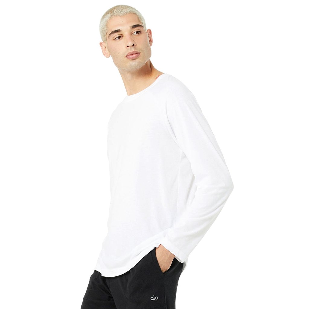 Camiseta Alo Yoga Triumph Long Sleeve Hombre Blancos | PWXT31046