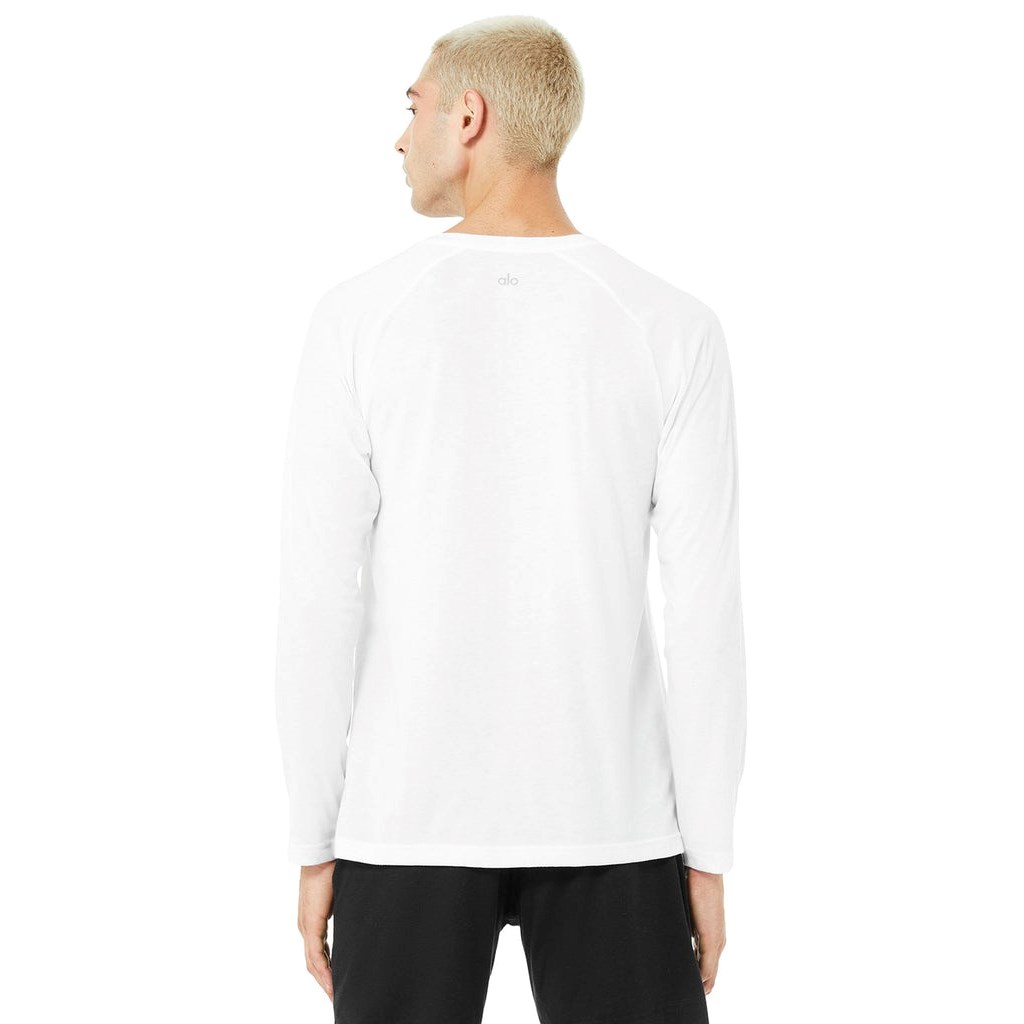 Camiseta Alo Yoga Triumph Long Sleeve Hombre Blancos | PWXT31046