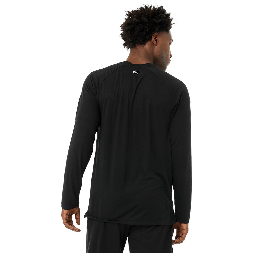 Camiseta Alo Yoga Triumph Long Sleeve Hombre Negros | SFUO13875