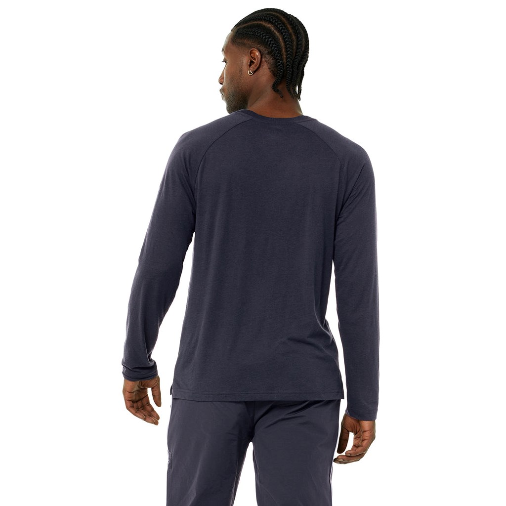 Camiseta Alo Yoga Triumph Long Sleeve Hombre Azules | YNIH94867