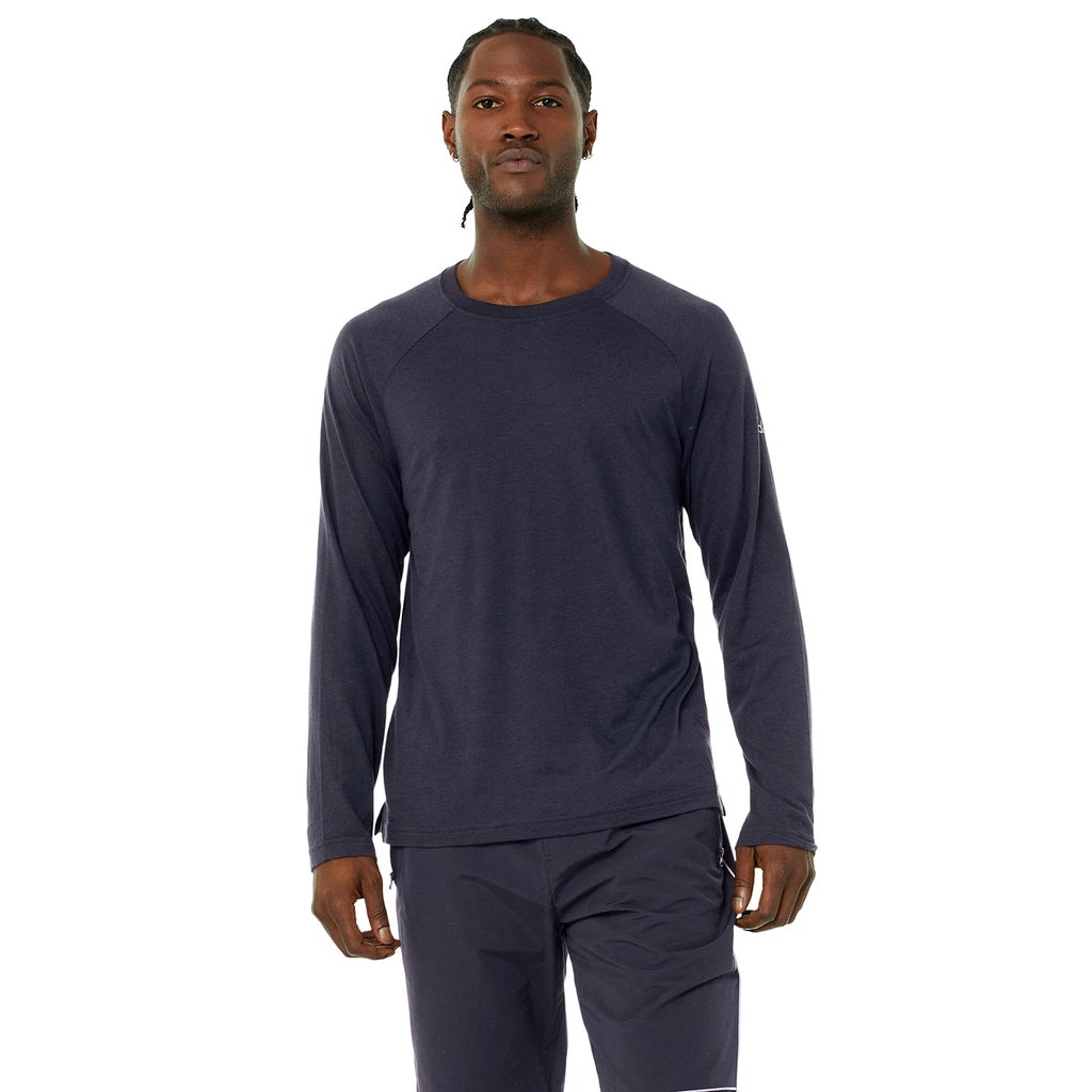 Camiseta Alo Yoga Triumph Long Sleeve Hombre Azules | YNIH94867