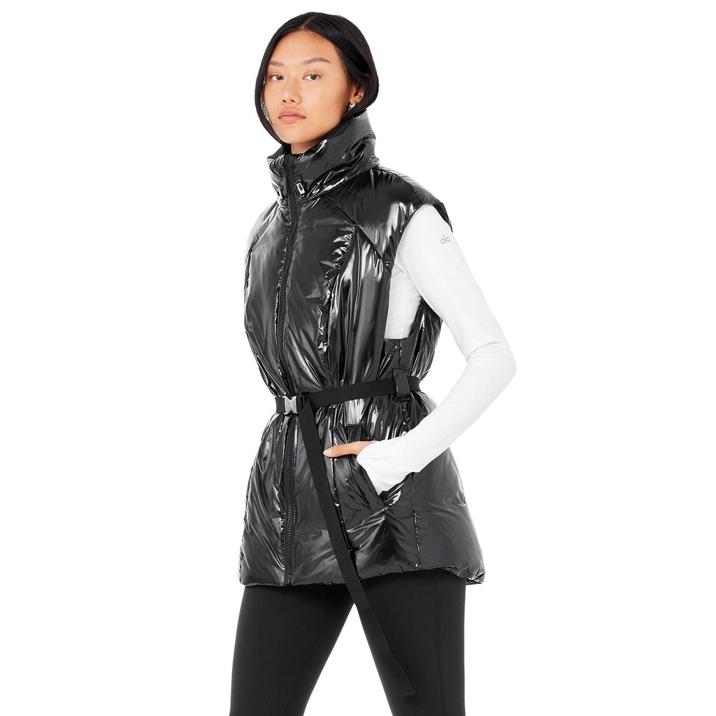 Chalecos Alo Yoga Stunner Puffer Vest Mujer Negros | HBMT28905