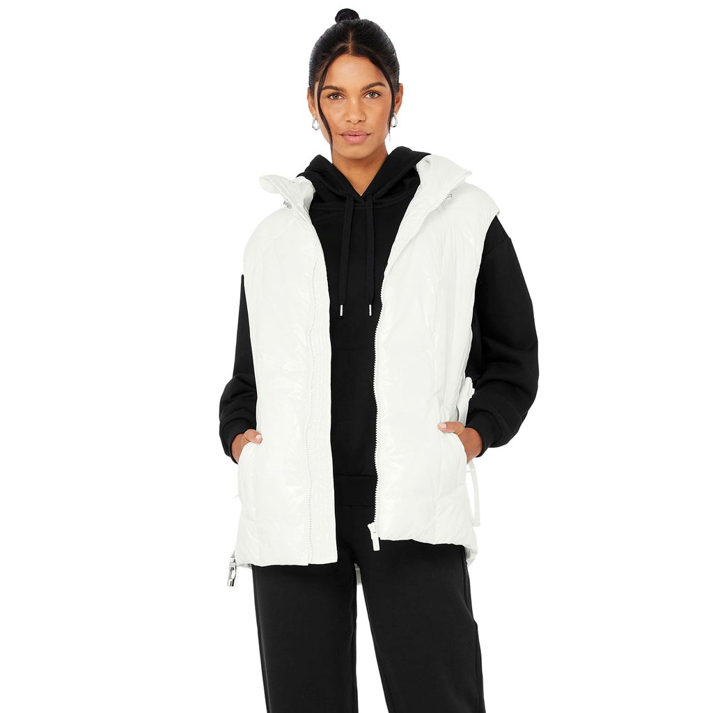 Chalecos Alo Yoga Stunner Puffer Vest Mujer Blancos | KEWR51740