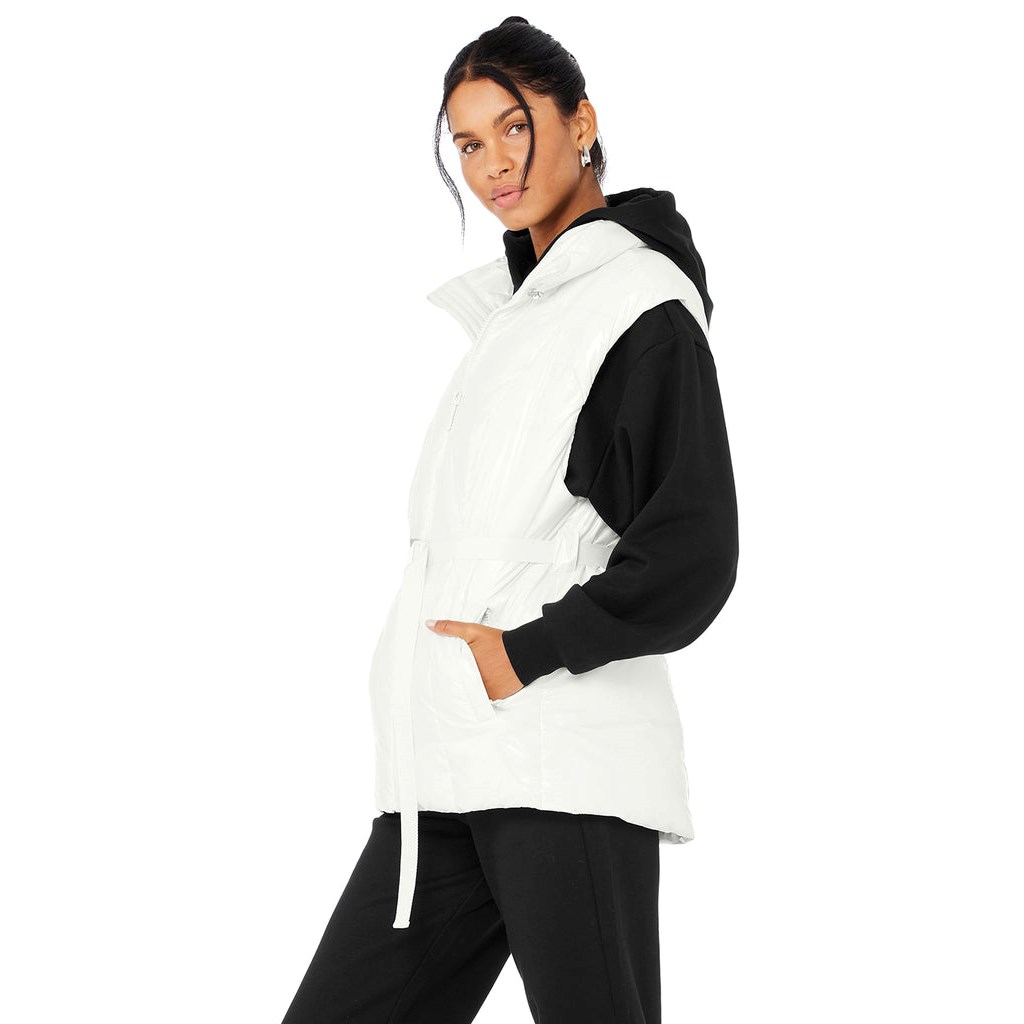 Chalecos Alo Yoga Stunner Puffer Vest Mujer Blancos | KEWR51740