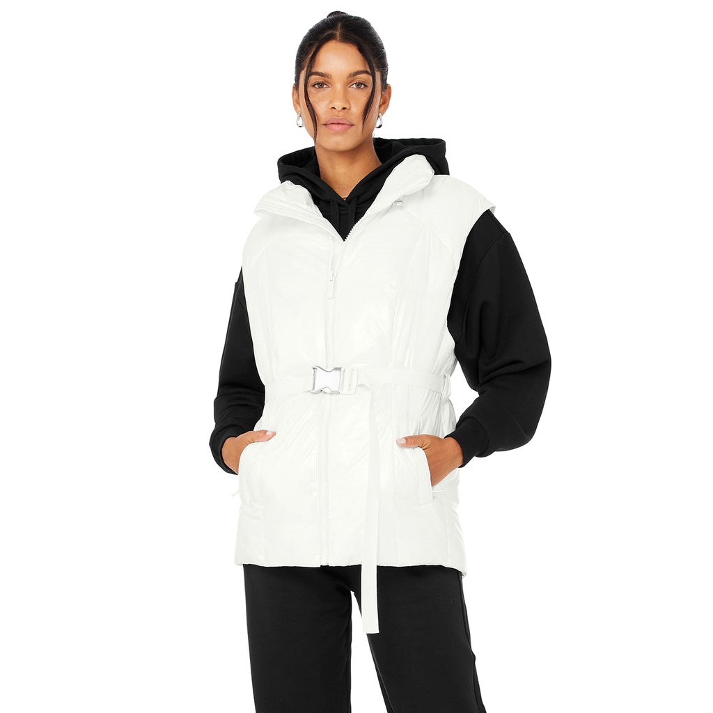Chalecos Alo Yoga Stunner Puffer Vest Mujer Blancos | KEWR51740