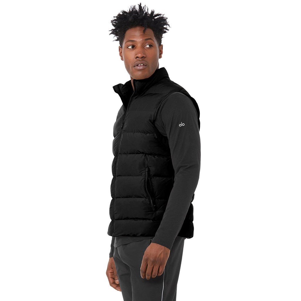 Chalecos Alo Yoga Vail Puffer Vest Hombre Negros | DBJX26754
