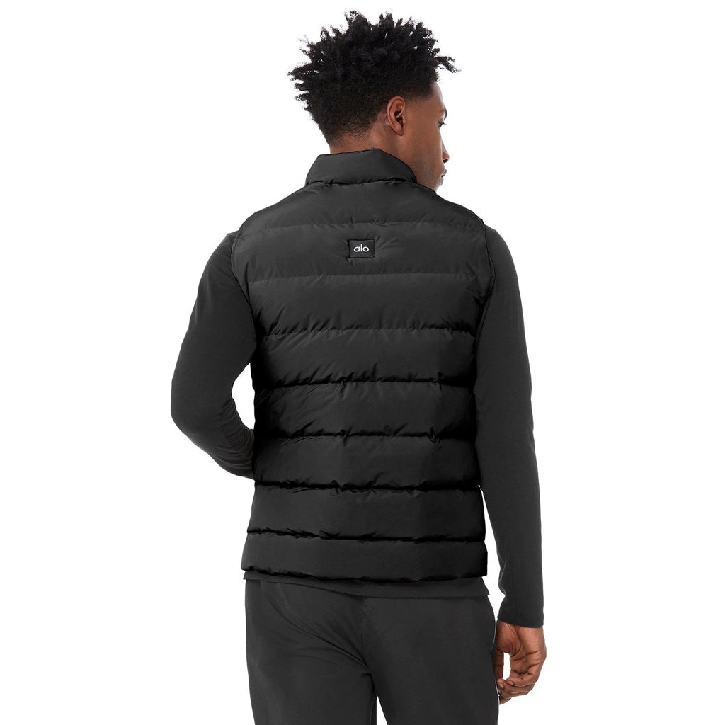 Chalecos Alo Yoga Vail Puffer Vest Hombre Negros | DBJX26754