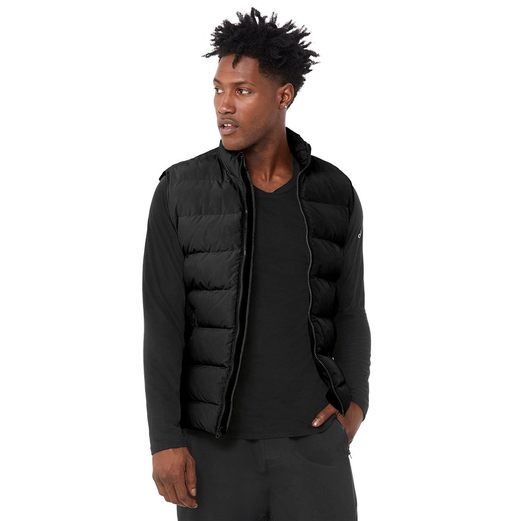 Chalecos Alo Yoga Vail Puffer Vest Hombre Negros | DBJX26754