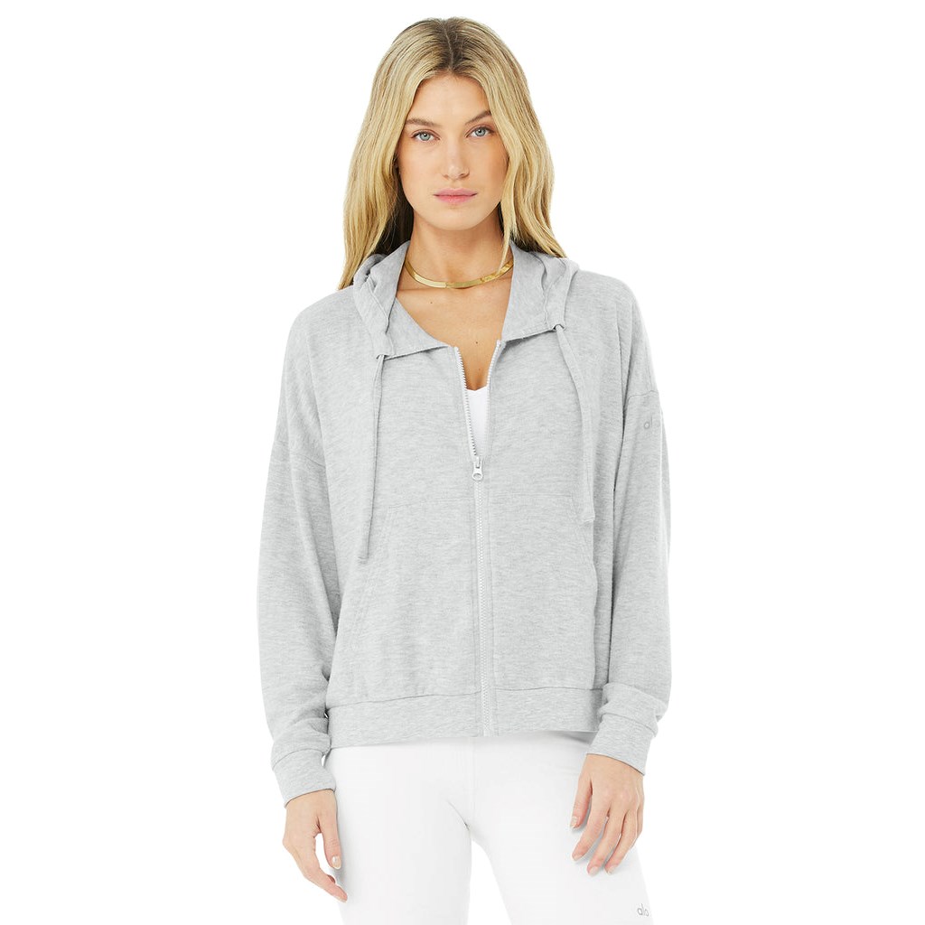 Chaquetas Alo Yoga Alolux Soho Full Zip Mujer Grises | GZTX04793