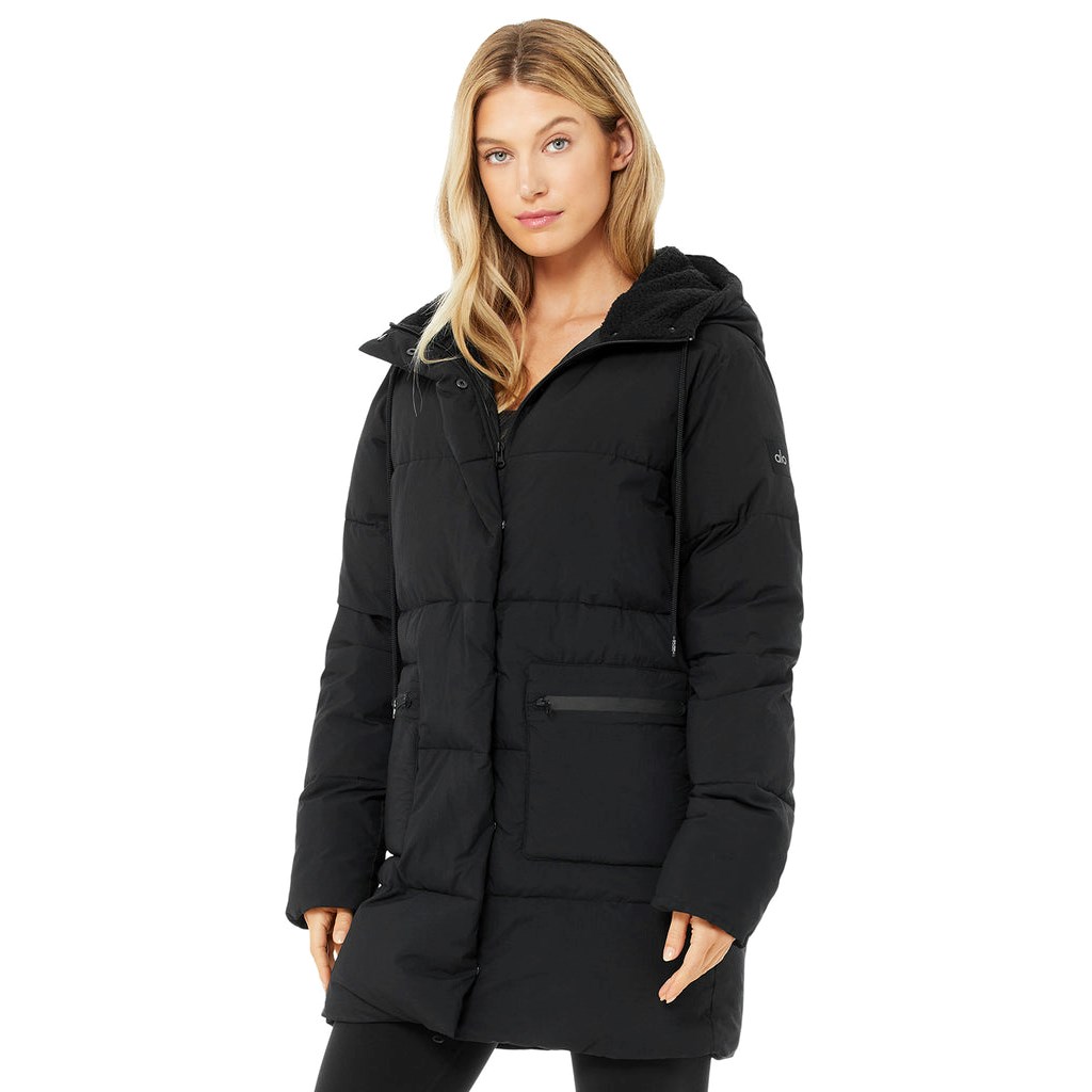 Chaquetas Alo Yoga Cypress Puffer Mujer Negros | WHRZ21457