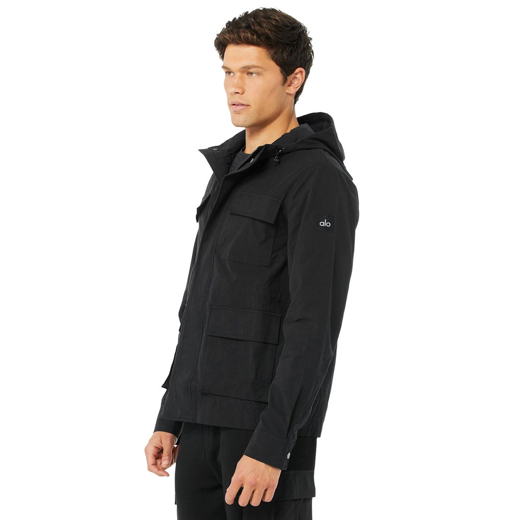 Chaquetas Alo Yoga Division Field Hombre Negros | YCVL02197