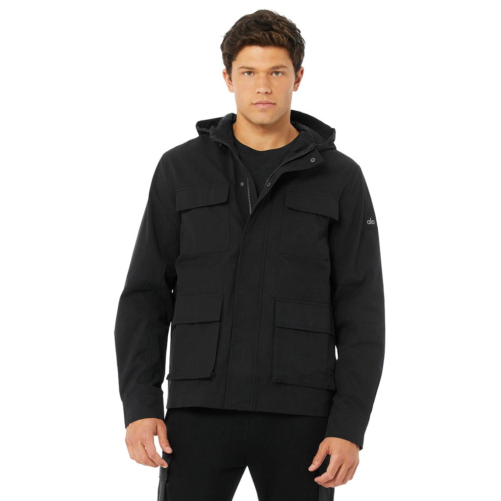 Chaquetas Alo Yoga Division Field Hombre Negros | YCVL02197