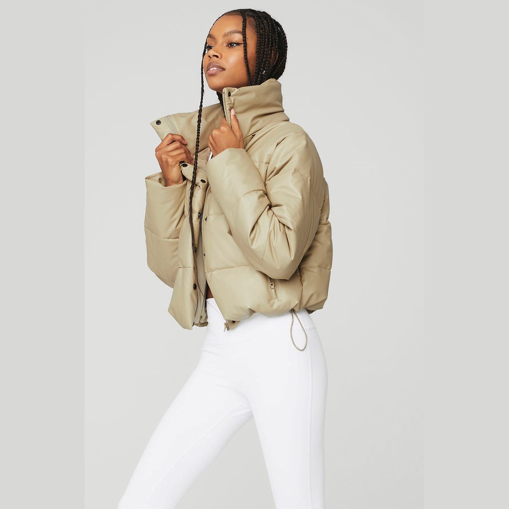 Chaquetas Alo Yoga Faux Cuero Gold Rush Puffer Mujer Beige | SQUT09476