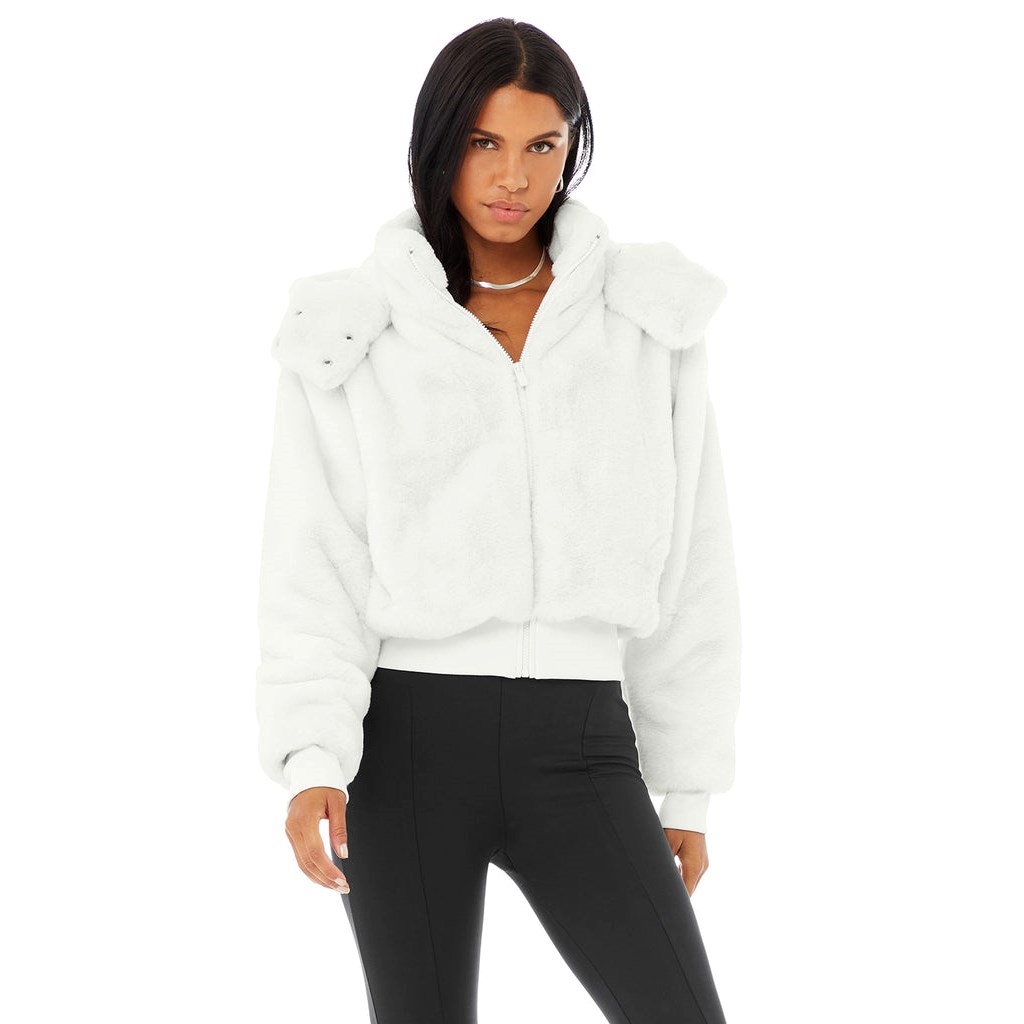Chaquetas Alo Yoga Faux Fur Foxy Mujer Blancos | KDZO59186