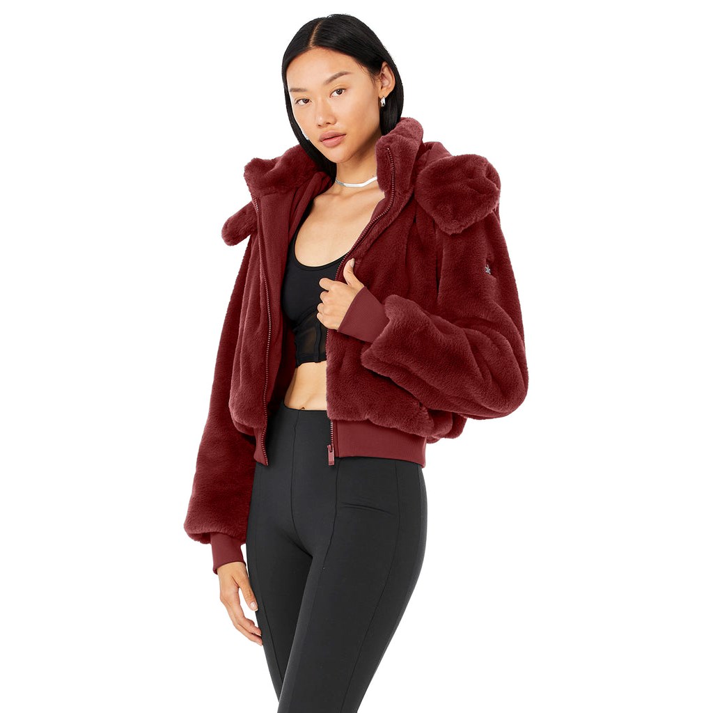 Chaquetas Alo Yoga Faux Fur Foxy Mujer Rojos | KSMZ17654