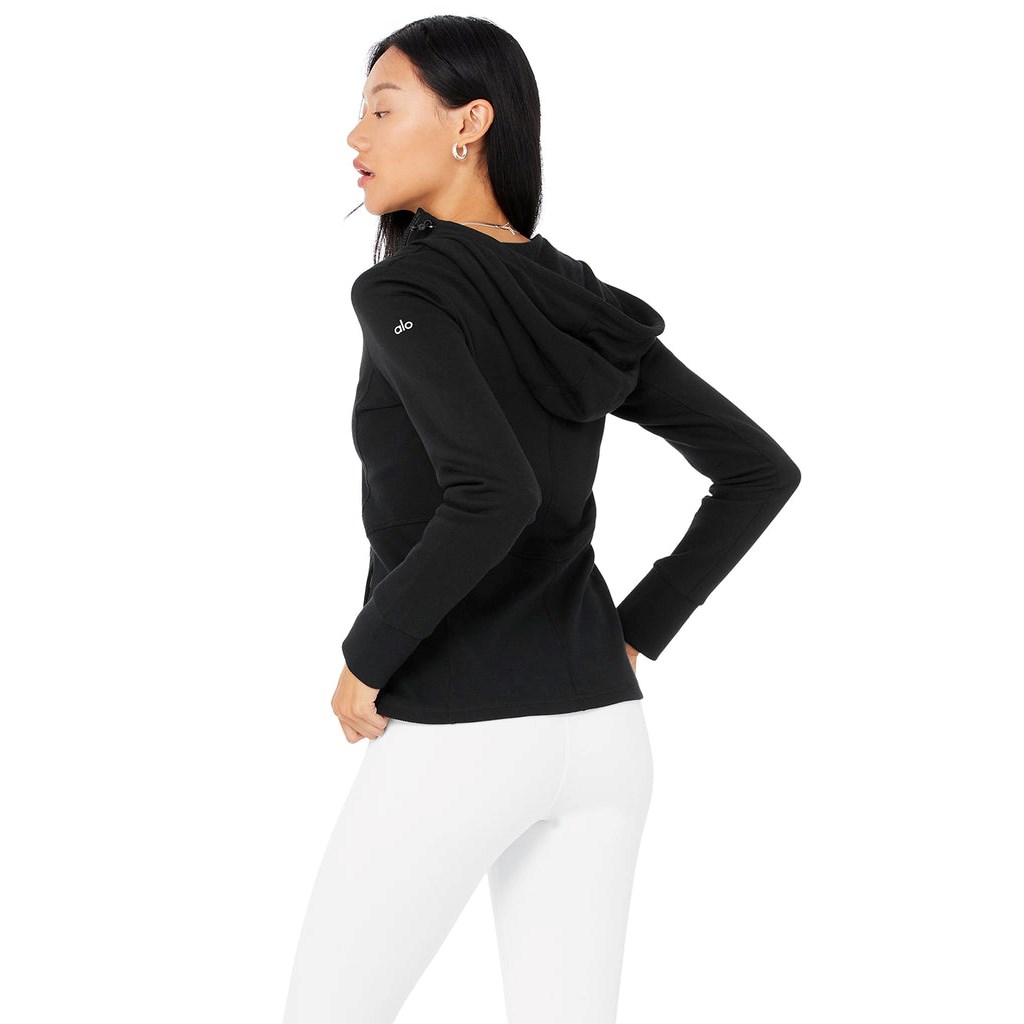Chaquetas Alo Yoga Foundation Zip Mujer Negros | GWHV54609