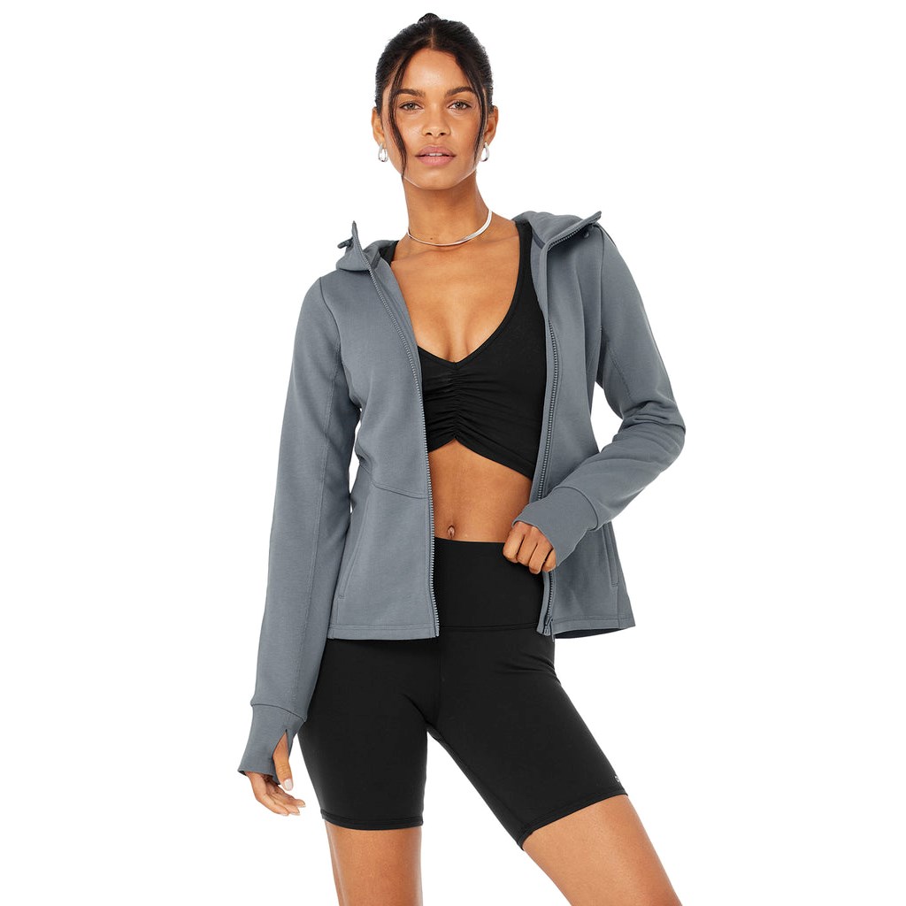 Chaquetas Alo Yoga Foundation Zip Mujer Azules | PNML50983