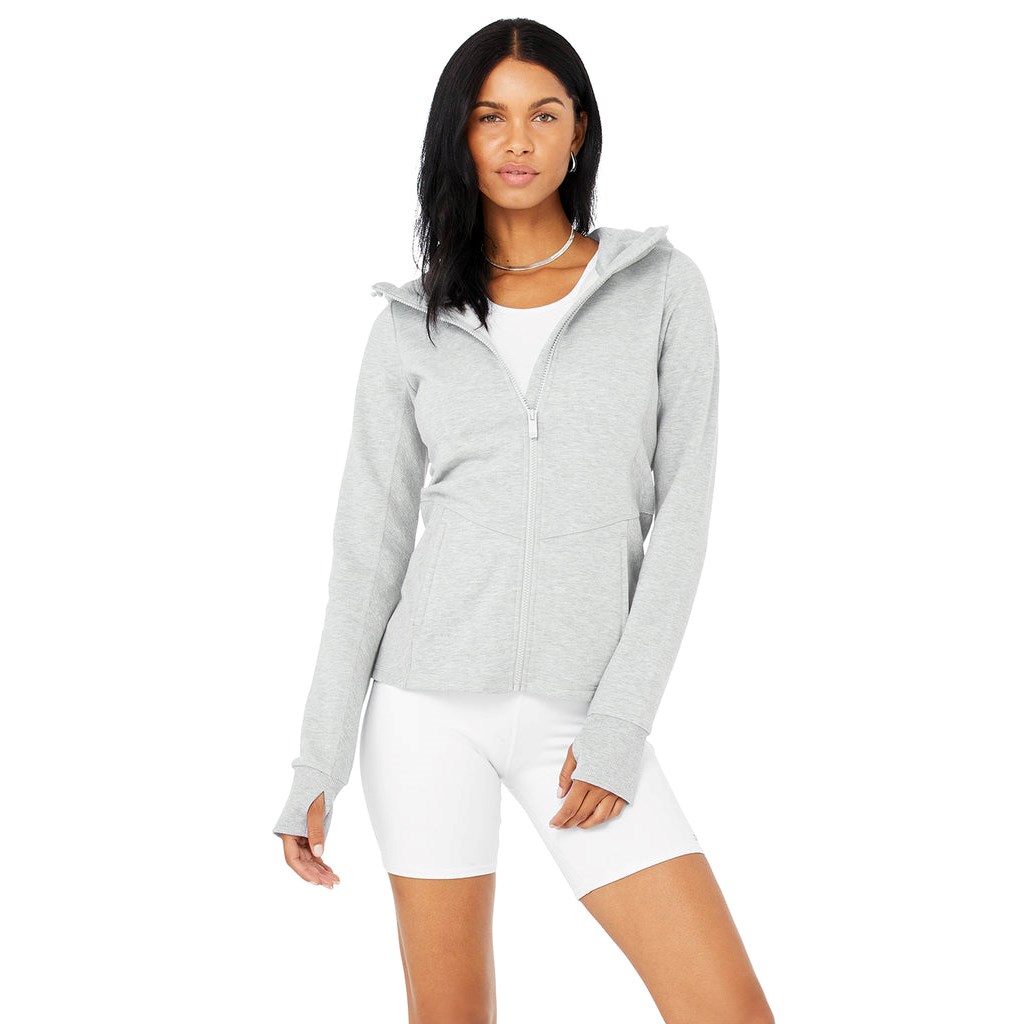 Chaquetas Alo Yoga Foundation Zip Mujer Grises | UXRO35489