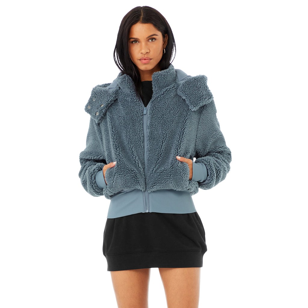 Chaquetas Alo Yoga Foxy Sherpa Mujer Azules | IELO41623