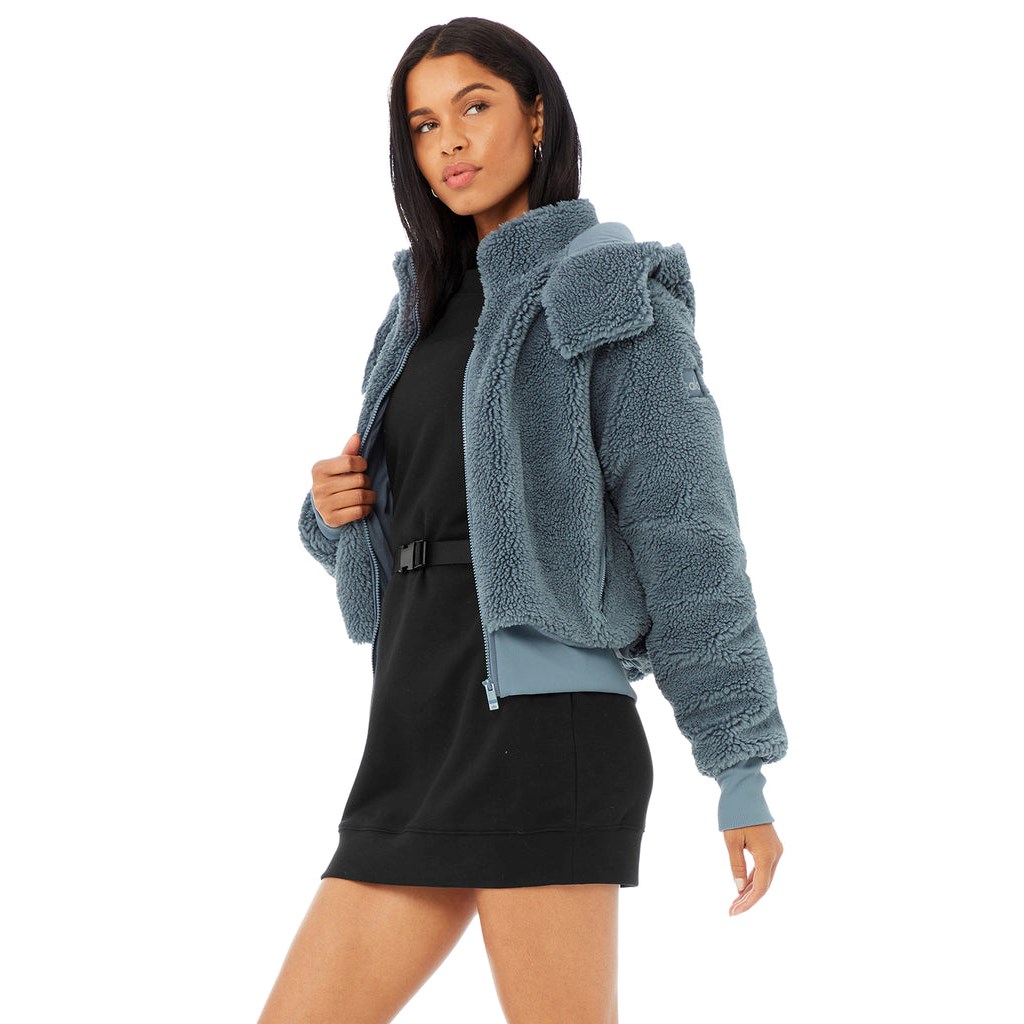 Chaquetas Alo Yoga Foxy Sherpa Mujer Azules | IELO41623