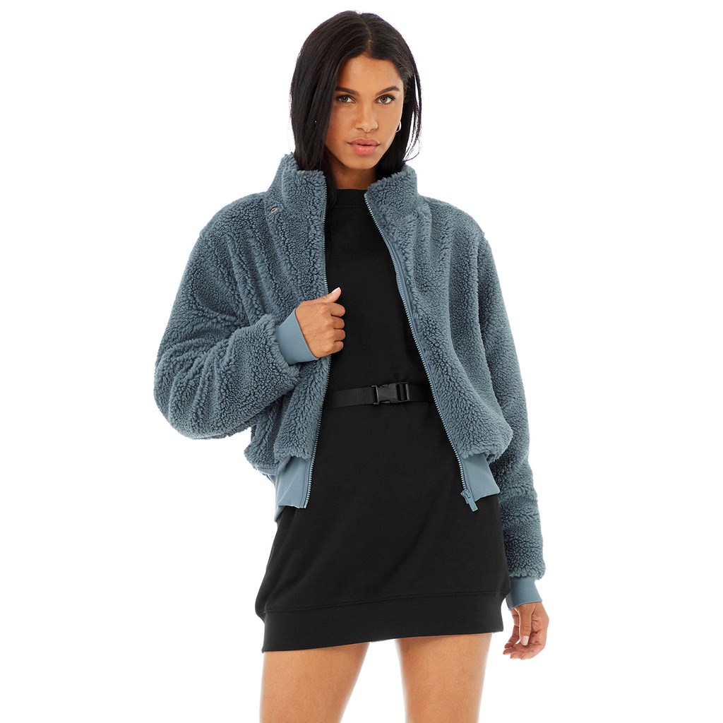 Chaquetas Alo Yoga Foxy Sherpa Mujer Azules | IELO41623