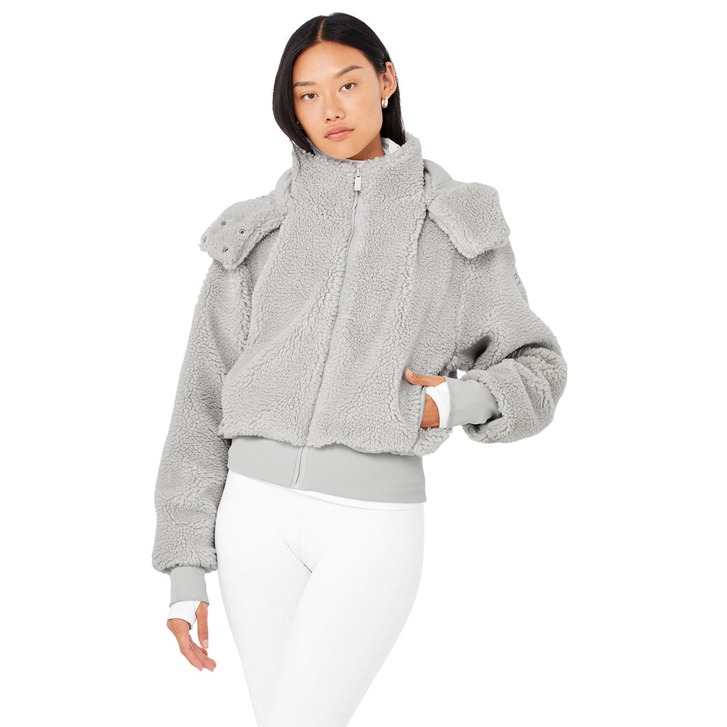 Chaquetas Alo Yoga Foxy Sherpa Mujer Grises | XFCY41369