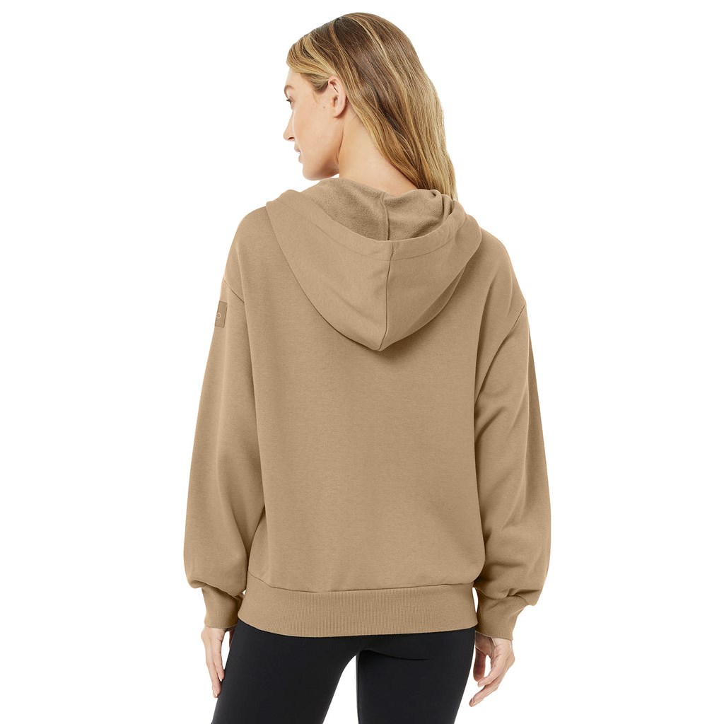 Chaquetas Alo Yoga Hype Full Zip Mujer Beige | BJCZ18704