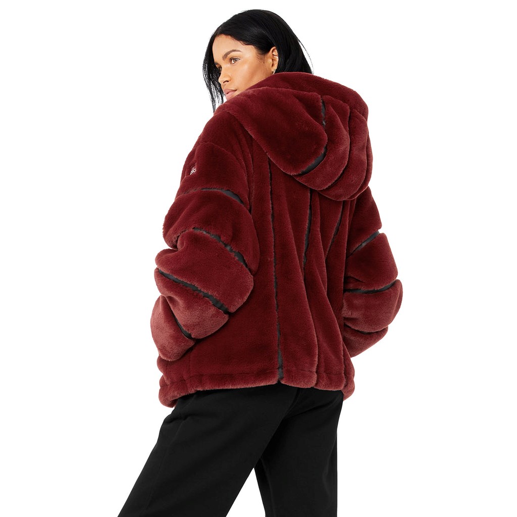 Chaquetas Alo Yoga Knock Out Faux Fur Mujer Rojos | AEDB59418